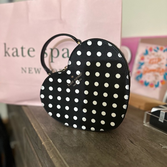Kate Spade Love Shack Heart Shaped Polka Dots Crossbody ♠️ - Picture 3 of 10